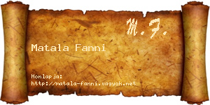 Matala Fanni névjegykártya